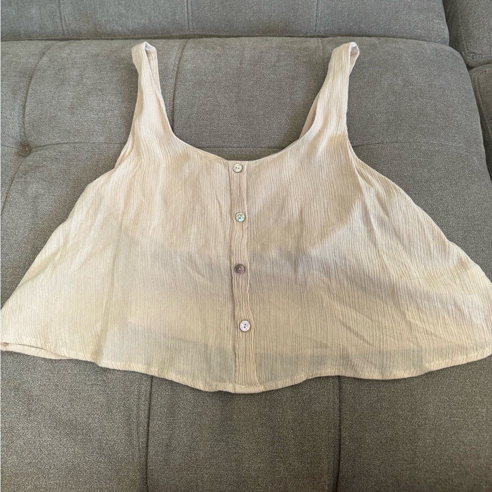 Pearl button built in bra top